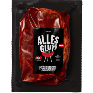 Alles Glut BBQ Schopfsteak vom Schwein mariniert 2er-Packung