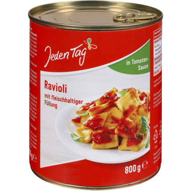 Jeden Tag Ravioli in Tomatensauce