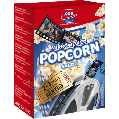 XOX Mikrowellen-Popcorn salzig 3x 100 gr