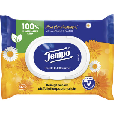 TEMPO Feuchte Toilettentücher Calendular-Kamille