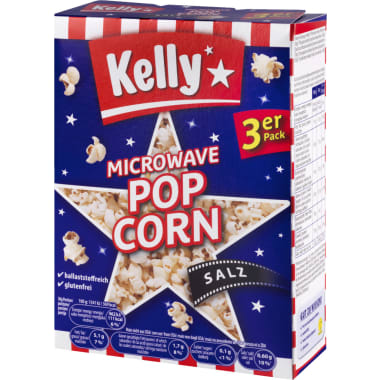 Kelly's Mikrowellenpopcorn Salted 3er-Packung