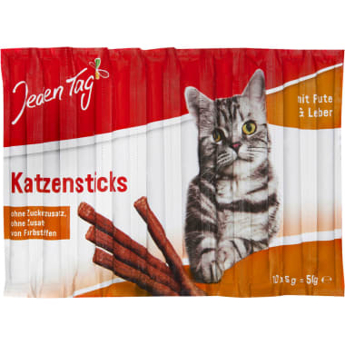 Jeden Tag Katzensticks Pute & Leber 10er-Packung