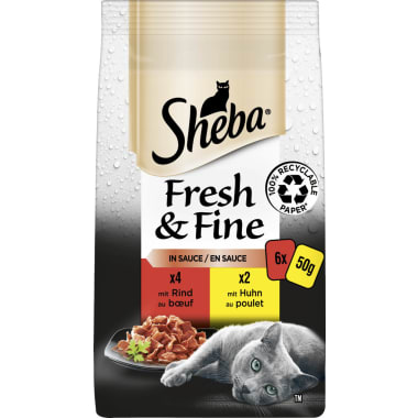 SHEBA Fresh & Fine Herzhafte Komposition 6x 50 gr