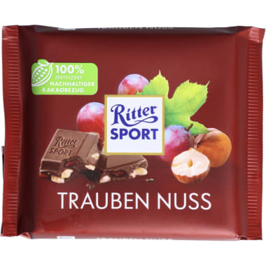 RITTER SPORT Schokolade Bunte Vielfalt Trauben Nuss