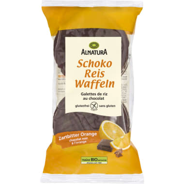 Alnatura Bio Schokoreiswaffeln Zartbitter Orange