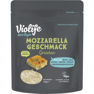 Violife Mozzarella gerieben