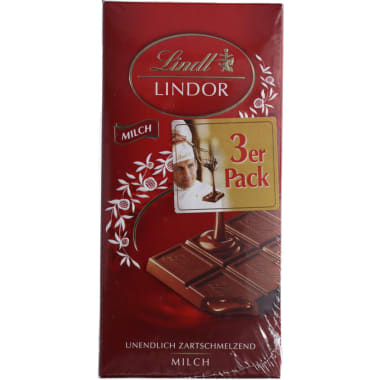 Lindt&Sprüngli Lindor Tafel Milch 3er-Packung