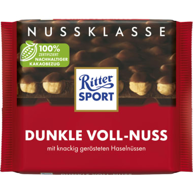 RITTER SPORT Schokolade Nussklasse Dunkle Vollnuss