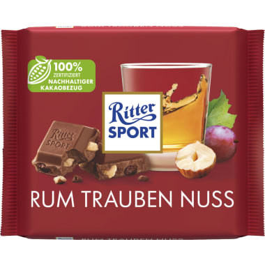 RITTER SPORT Schokolade Bunte Vielfalt Rum-Trauben-Nuss