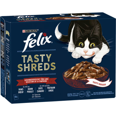 PURINA Felix Tasty Shreds Fleisch 10x 80 gr