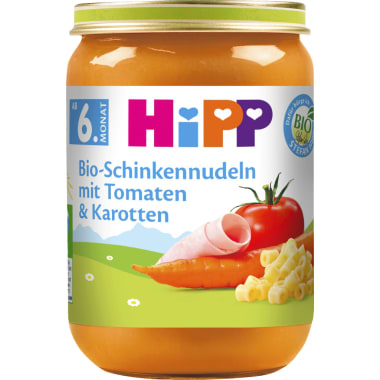 HiPP Bio Schinkennudeln-Tomate-Karotte 6. Monat