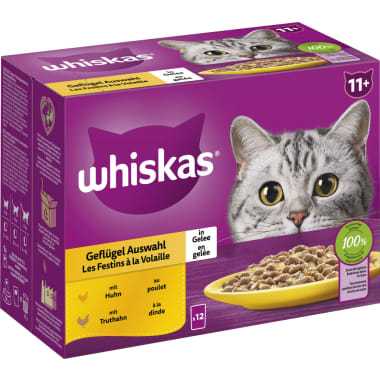 WHISKAS Geflügel Auswahl 11+ 12x 100 gr