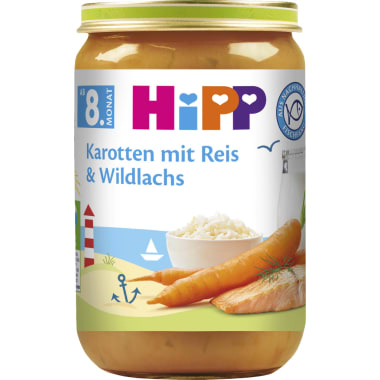 HiPP Karotten mit Reis & Wildlachs 8. Monat