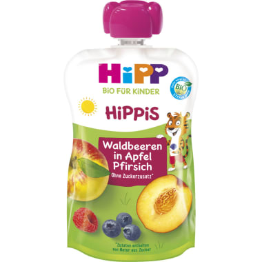 HiPP Hippis Waldbeeren in Apfel-Pfirsich