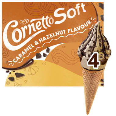 ESKIMO Cornetto Soft Caramel & Hazelnut 4er-Packung