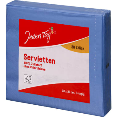 Jeden Tag Servietten Jeansblau 33x 33 cm 3-lagig