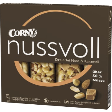 Corny Nussvoll Dreierlei Nuss-Karamell