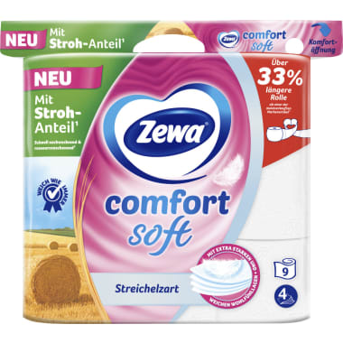 ZEWA Comfort Toilettenpapier streichelzart 9x 120 Blatt 4-lagig