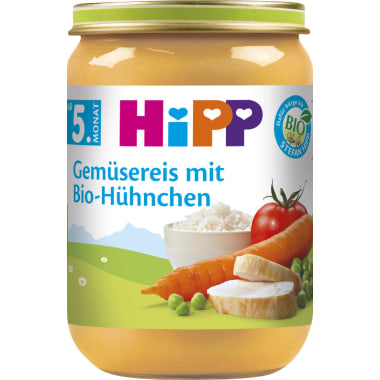 HiPP Bio Gemüsereis mit Hühnchen 4. Monat