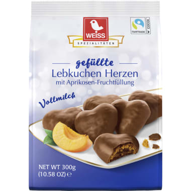 Weiss Gefüllte Lebkuchenherzen Vollmilch