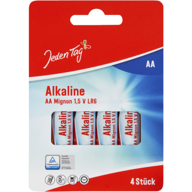 Jeden Tag Alkaline Batterie Mignon 4er-Packung