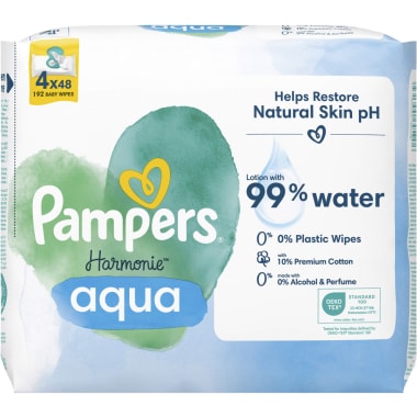 Pampers  Feuchttücher Aqua 4er-Packung