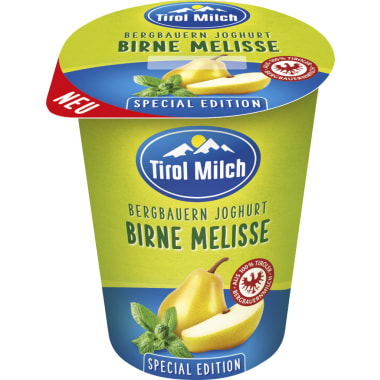 Tirol Milch Bergbauern Fruchtjoghurt Birne Melisse