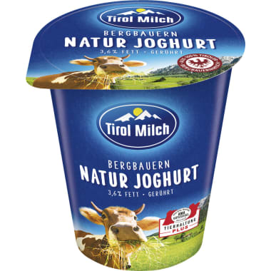 Tirol Milch Bergbauern Naturjoghurt 3,6% gerührt 500 gr