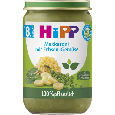 HiPP 8M Makkaroni mit Erbsengemüse