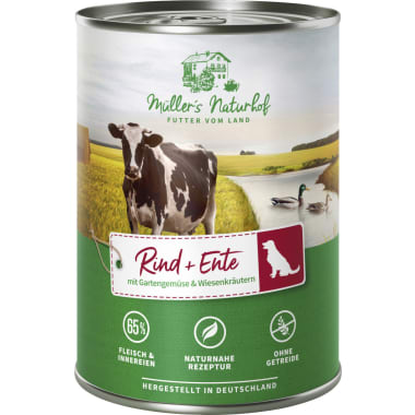 Müller's Naturhof Hund Rind + Ente