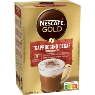 NESCAFE Gold Cappuccino Löskaffee entkoffeiniert Sticks 10 x 12,5 gr