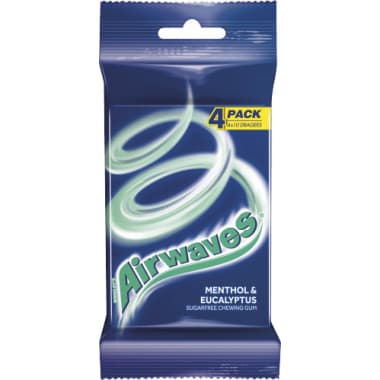 Wrigley Airwaves Menthol und Eucalyptus 4er-Packung