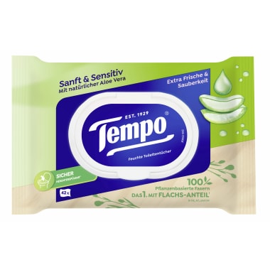 Tempo Feuchte Toilettentücher sanft und sensitiv