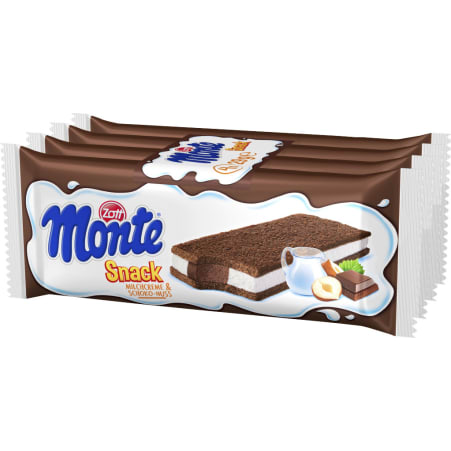 Zott Monte Snack Milchcreme-Schoko-Nuss 4er-Packung