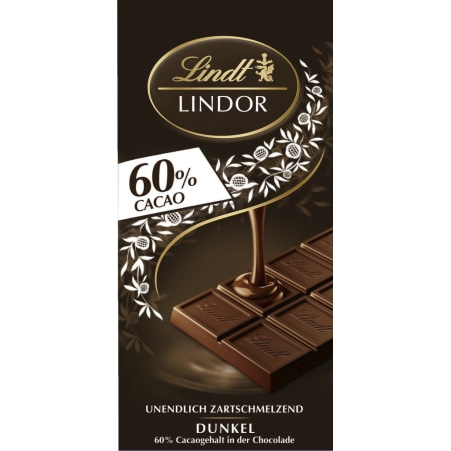Lindt&Sprüngli Schokolade Lindor Dark 60%