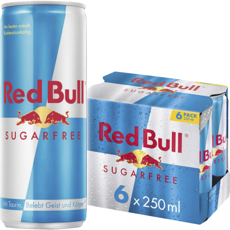 Red Bull Energy Drink Sugarfree Tray 6x 0,25 Liter Dose