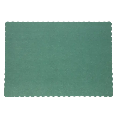 Dark Green Scalloped Edge Paper Placemat