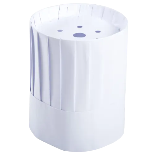 9" White Paper Pleated Chef Hats