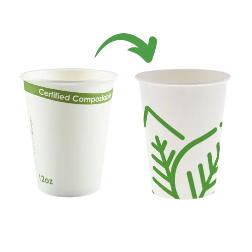 12 oz. White Compostable Hot Cups