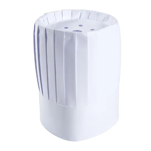 10" White Paper Pleated Chef Hats