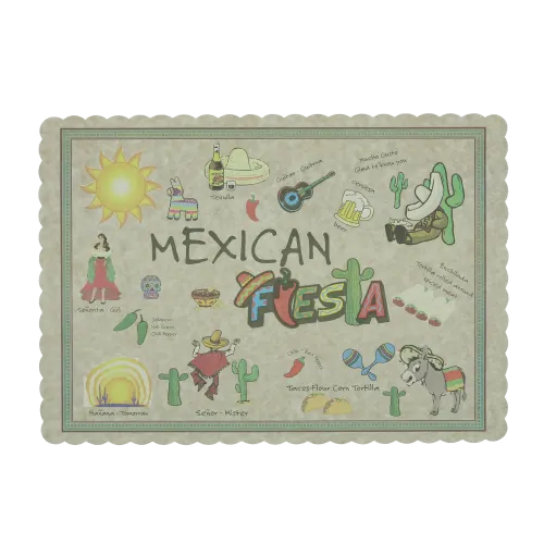 Mexico Themed Scalloped Edge Paper Placemat