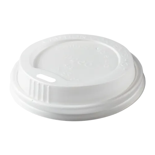 8 oz. White CPLA Hot Cup Lids