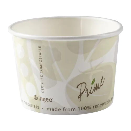 8 oz. White Compostable Paper Food Container | PrimeWare