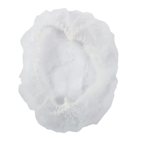 24" White Pleated Bouffant Caps