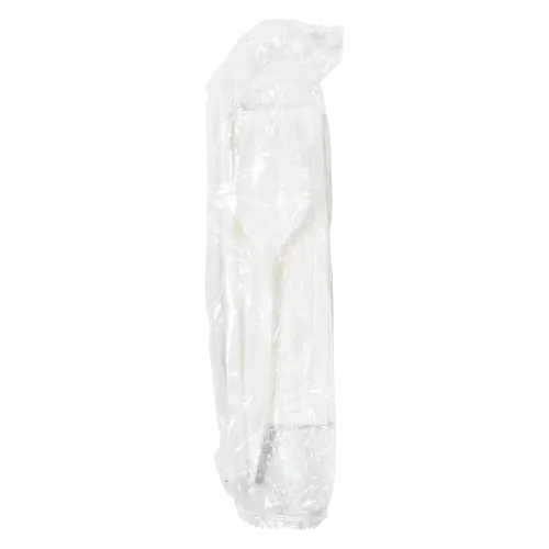 3-Piece Medium-Weight White Polypropylene Cutlery Kit With Straw
