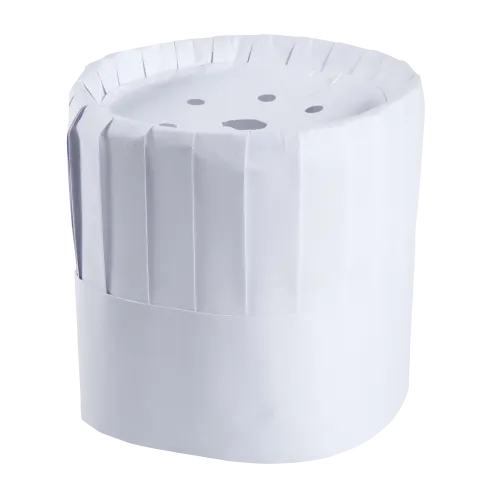 7" White Paper Pleated Chef Hats