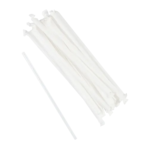 10.25" Giant Clear Polypropylene Straws, Wrapped
