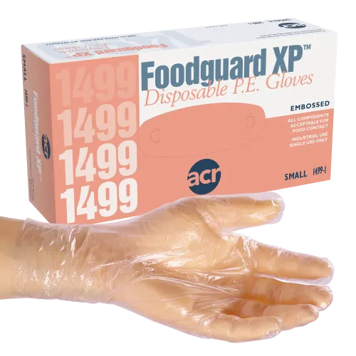 Small Clear Powder-Free Foodguard XP Poly Gloves