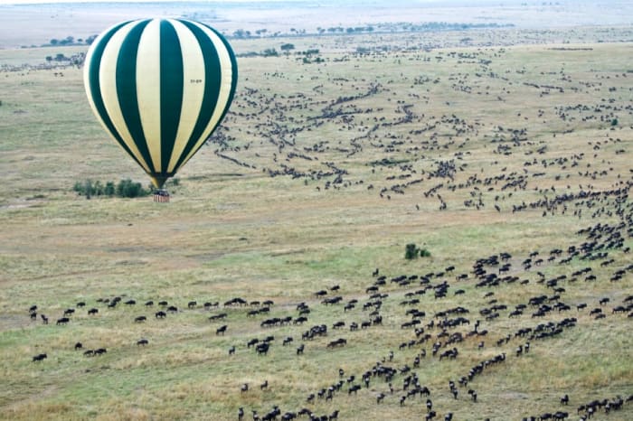 Hot Air Balloon over the Masai Mara in Kenya