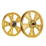 Buy ALLOY WHEEL SET FOR RE ELECTRA FATBOY HARLEY GOLD CHROME KINGWAY on 0 % discount